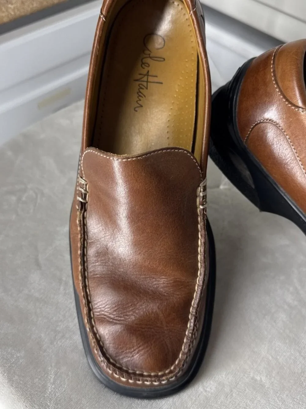 Cole Haan Full Grain Leather Loafer Men’s Shoes Cognac Toast 10M 07184 Nice